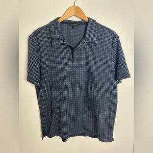 Men’s Banana Republic Blue Houndstooth Polo Size Large